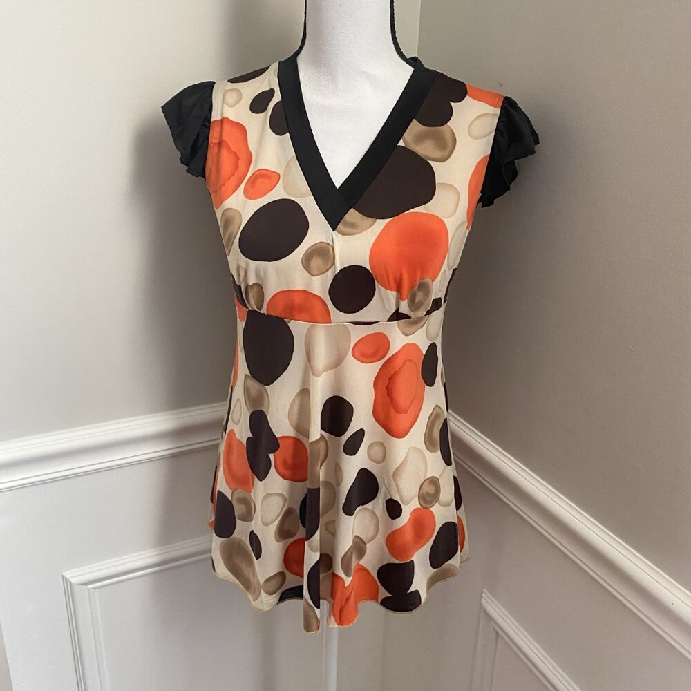 Vintage Blouse size Small 90's polka dot